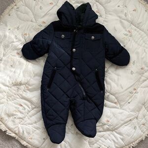Rothschild Navy Quilted Baby Snowsuit with Hood 3-6mo